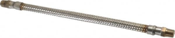 Made in USA - 12" OAL, 1/4" ID, 2,030 Max psi, Flexible Metal Hose Assembly - Makers Industrial Supply