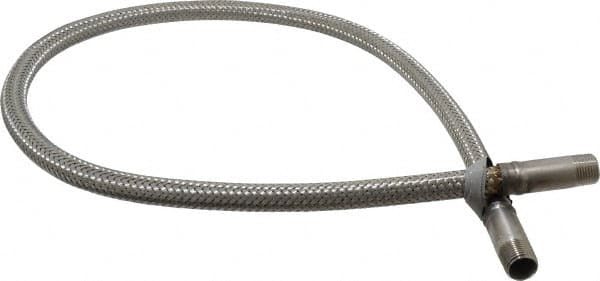 Made in USA - 48" OAL, 1/2" ID, 1,160 Max psi, Flexible Metal Hose Assembly - Makers Industrial Supply