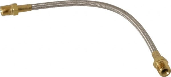 Made in USA - 12" OAL, 1/4" ID, 3,000 Max psi, Flexible Metal Hose Assembly - Makers Industrial Supply