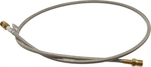 Made in USA - 48" OAL, 1/4" ID, 3,000 Max psi, Flexible Metal Hose Assembly - Makers Industrial Supply