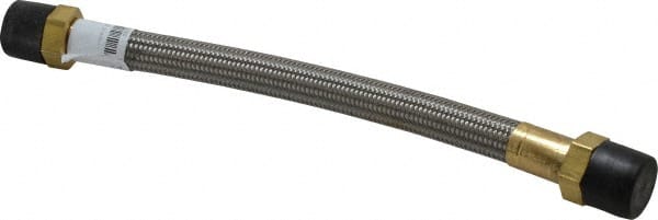 Made in USA - 12" OAL, 5/8" ID, 1,200 Max psi, Flexible Metal Hose Assembly - Makers Industrial Supply