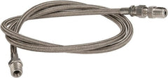 Made in USA - 48" OAL, 1/4" ID, 3,000 Max psi, Flexible Metal Hose Assembly - Makers Industrial Supply