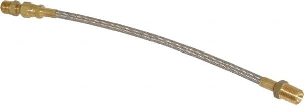 Made in USA - 12" OAL, 1/4" ID, 3,000 Max psi, Flexible Metal Hose Assembly - Makers Industrial Supply