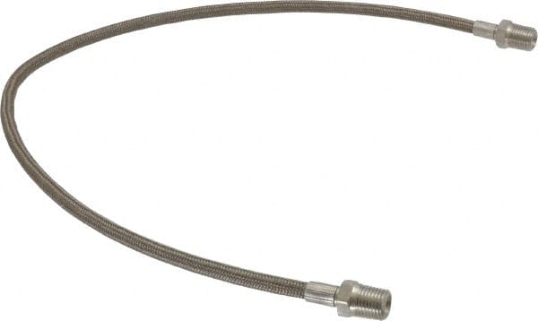 Made in USA - 24" OAL, 1/4" ID, 3,000 Max psi, Flexible Metal Hose Assembly - Makers Industrial Supply