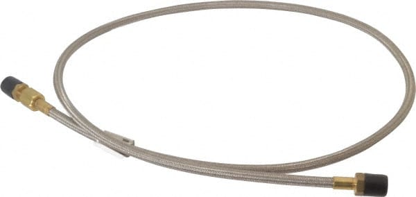 Made in USA - 48" OAL, 1/4" ID, 3,000 Max psi, Flexible Metal Hose Assembly - Makers Industrial Supply