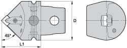 Kennametal - Left Hand Cut, Size KM63, CN.. Insert Compatiblity, External Modular Turning & Profiling Cutting Unit Head - 38mm Ctr to Cutting Edge, 60mm Head Length, Through Coolant, Series Kenclamp - Makers Industrial Supply