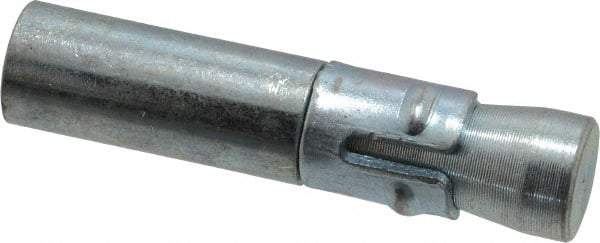 Wej-It - 1/2" Diam, 1/2" Drill, 2-5/16" OAL, 1/2" Min Embedment Drop-In Concrete Anchor - 12L14 Steel, Zinc-Plated Finish, Hex Nut Head, Hex Drive, 1-1/16" Thread Length - Makers Industrial Supply