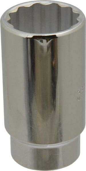 Proto - 1-3/8", 1/2" Drive, Deep Hand Socket - 12 Points, 3-1/2" OAL, Chrome Finish - Makers Industrial Supply