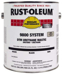 Rust-Oleum - 1 Gal Gloss Black Urethane Mastic - 162 to 274 Sq Ft/Gal Coverage, <340 g/L VOC Content, Direct to Metal - Makers Industrial Supply