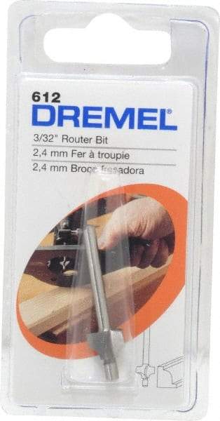 Dremel - 3/32" Diam, 1-1/4" Overall Length, High Speed Steel, Beading, Edge Profile Router Bit - 1/8" Shank Diam x 0.4" Shank Length, Uncoated, Piloted - Makers Industrial Supply