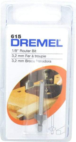 Dremel - 1/8" Diam, 1.2" Overall Length, High Speed Steel, Round-Over, Edge Profile Router Bit - 1/8" Shank Diam x 0.4" Shank Length, Uncoated - Makers Industrial Supply