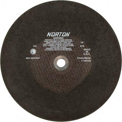 Norton - 16" Aluminum Oxide Cutoff Wheel - 1/8" Thick, 1" Arbor - Makers Industrial Supply