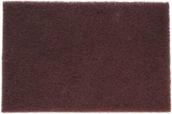 3M - Very Fine Grade, Aluminum Oxide Hand Pad - Maroon, 6" Wide x 9" Long, Nonwoven - Makers Industrial Supply