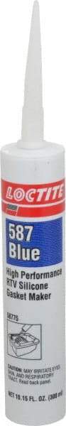 Loctite - 300 mL Cartridge Blue RTV Silicone Joint Sealant - 30 min Tack Free Dry Time, 24 hr Full Cure Time, Series 587 - Makers Industrial Supply