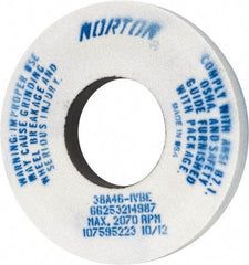 Norton - 12" Diam x 5" Hole x 1-1/2" Thick, I Hardness, 46 Grit Surface Grinding Wheel - Aluminum Oxide, Type 1, Coarse Grade, 2,070 Max RPM, Vitrified Bond, No Recess - Makers Industrial Supply