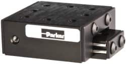 Parker - 25 Lb. Capacity, 6-32 Mount Hole, 1" Travel, Ball Bearing Slide Table - Single Axis, 8 Mounting Holes, 1-3/4" Long x 1-3/4" Wide x 3/4" High - Makers Industrial Supply