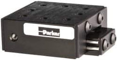 Parker - 25 Lb. Capacity, 6-32 Mount Hole, 1" Travel, Ball Bearing Slide Table - Single Axis, 8 Mounting Holes, 1-3/4" Long x 1-3/4" Wide x 3/4" High - Makers Industrial Supply