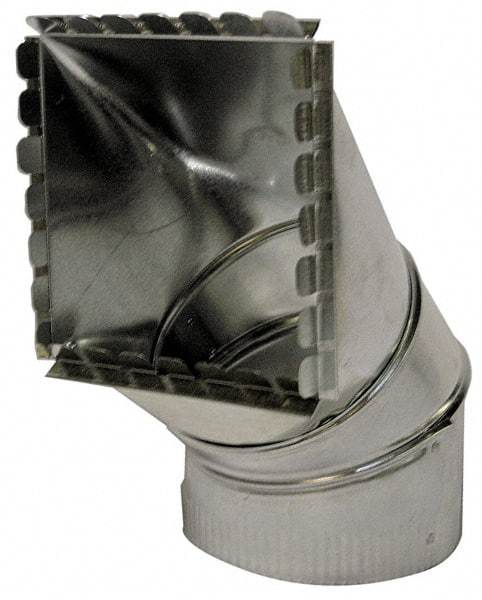 Made in USA - 8" ID Galvanized Duct Square Takeoff - 12" Long x 6-1/2" Wide, Standard Gage, 16 Piece - Makers Industrial Supply