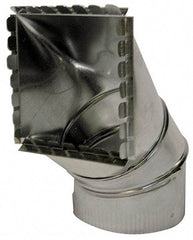 Made in USA - 7" ID Galvanized Duct Square Takeoff - 10" Long x 6-1/2" Wide, Standard Gage, 16 Piece - Makers Industrial Supply