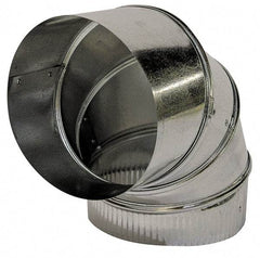 Made in USA - 18" ID Galvanized Duct Round Adjustable Elbow - 24 Gage, 1 Piece - Makers Industrial Supply