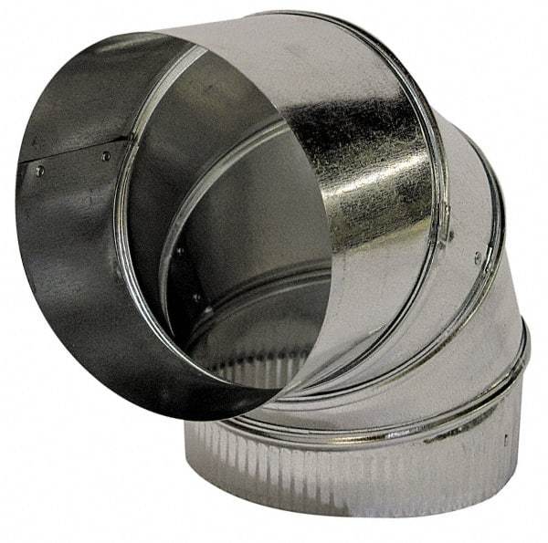 Made in USA - 8" ID Galvanized Duct Round Adjustable Elbow - 26 Gage, 12 Piece - Makers Industrial Supply