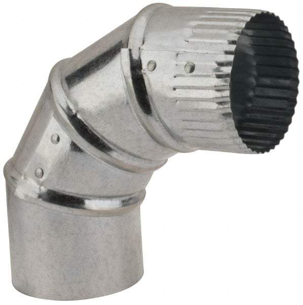 Made in USA - 3" ID Galvanized Duct Round Adjustable Elbow - Standard Gage, 30 Piece - Makers Industrial Supply