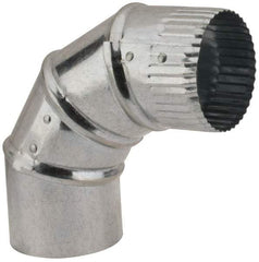 Made in USA - 3" ID Galvanized Duct Round Adjustable Elbow - Standard Gage, 30 Piece - Makers Industrial Supply