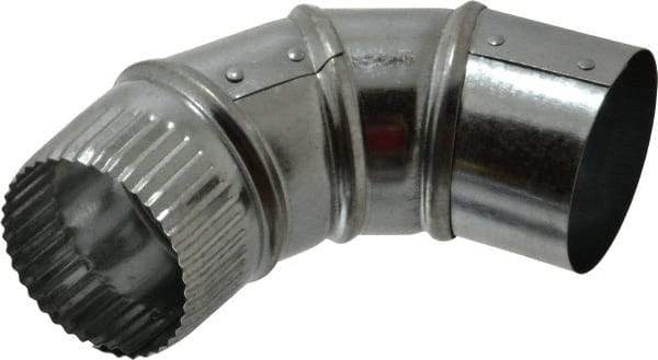 Made in USA - 3" ID Galvanized Duct Round Adjustable Elbow - 26 Gage, 30 Piece - Makers Industrial Supply