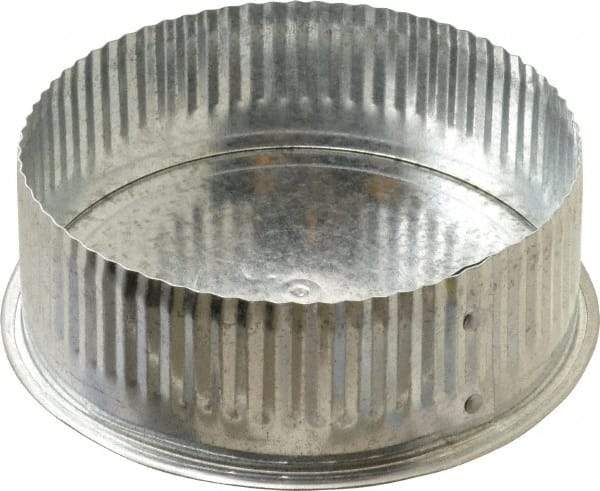 Made in USA - 6" ID Galvanized Duct Tee Cover with Crimp - Standard Gage, 30 Piece - Makers Industrial Supply