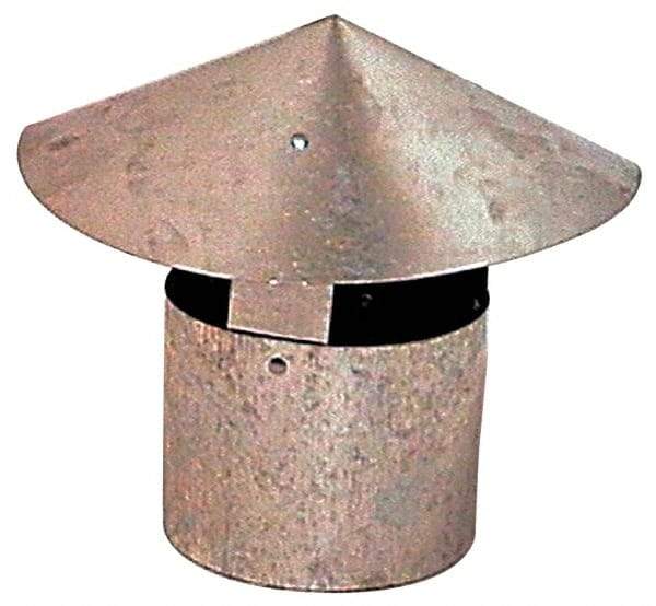 Made in USA - 5" ID Galvanized Duct Rain Cap - 28 Gage, 20 Piece - Makers Industrial Supply