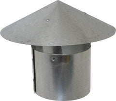 Made in USA - 4" ID Galvanized Duct Rain Cap - 28 Gage, 18 Piece - Makers Industrial Supply