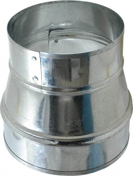 Made in USA - 6" ID Galvanized Duct Tapered Reducer without Crimp - Standard Gage, 20 Piece - Makers Industrial Supply