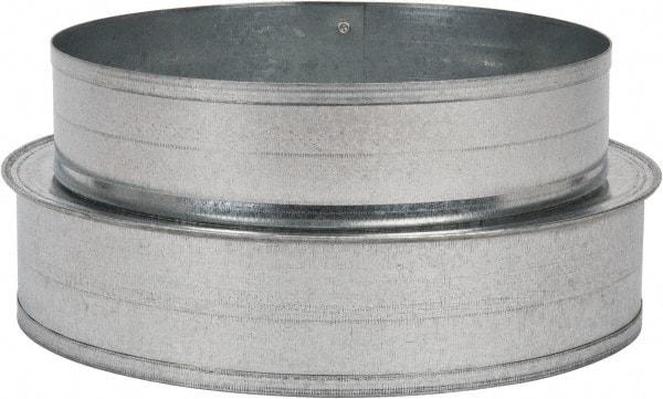 Made in USA - 8" ID Galvanized Duct Shortway Reducer without Crimp - Standard Gage, 24 Piece - Makers Industrial Supply