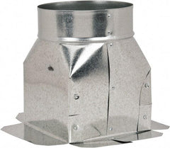 Made in USA - 6" ID Galvanized Duct Top Ceiling Box - 6" Long x 6" Wide, Standard Gage, 25 Piece - Makers Industrial Supply