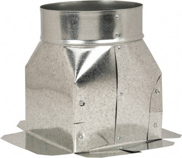 Made in USA - 6" ID Galvanized Duct Top Ceiling Box - 8" Long x 8" Wide, Standard Gage, 20 Piece - Makers Industrial Supply