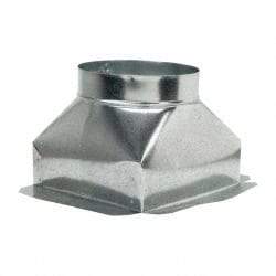 Made in USA - 8" ID Galvanized Duct Top Ceiling Box - 10" Long x 10" Wide x 7-3/4" High, Standard Gage, 12 Piece - Makers Industrial Supply