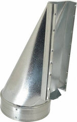 Made in USA - 6" ID Galvanized Duct End Stack Boot - 3-1/4" Long x 10" Wide, Standard Gage, 25 Piece - Makers Industrial Supply