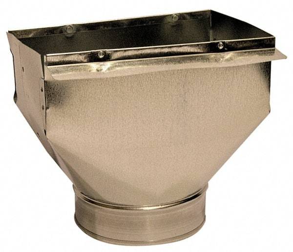 Made in USA - 6" ID Galvanized Duct Register Pan - 10" Long x 6" Wide, Standard Gage, 25 Piece - Makers Industrial Supply