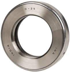 INA Bearing - 2" Inside x 3-11/32" Outside Diam, 13/16" Thick, Steel Ball Thrust Bearing - 29,000 Lbs. Static Capacity, 10,800 Max Pressure x Velocity - Makers Industrial Supply