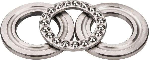 INA Bearing - 1-3/4" Inside x 3-3/32" Outside Diam, 13/16" Thick, Steel Ball Thrust Bearing - 14,000 Lbs. Static Capacity, 6,100 Max Pressure x Velocity - Makers Industrial Supply