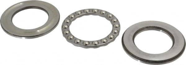 INA Bearing - 2" Inside x 3-11/32" Outside Diam, 13/16" Thick, Steel Ball Thrust Bearing - 22,600 Lbs. Static Capacity, 9,200 Max Pressure x Velocity - Makers Industrial Supply