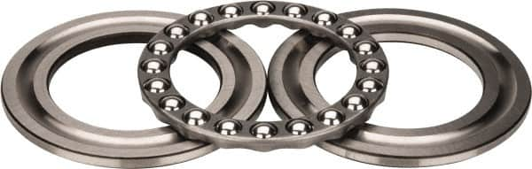 INA Bearing - 3" Inside x 4-23/32" Outside Diam, 1" Thick, Steel Ball Thrust Bearing - 44,500 Lbs. Static Capacity, 16,600 Max Pressure x Velocity - Makers Industrial Supply