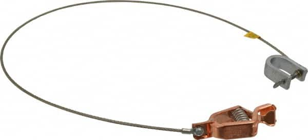 Hubbell Workplace - 19 AWG, 3 Ft., Alligator Clip, C-Clamp, Grounding Cable with Clamps - Noninsulated, Federal Specification A-A-59466-010 - Makers Industrial Supply