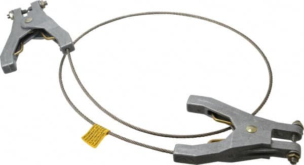 Hubbell Workplace - 19 AWG, 3 Ft., Hand Clamp, Grounding Cable with Clamps - Noninsulated, Includes 2 Hand Clamps - Makers Industrial Supply