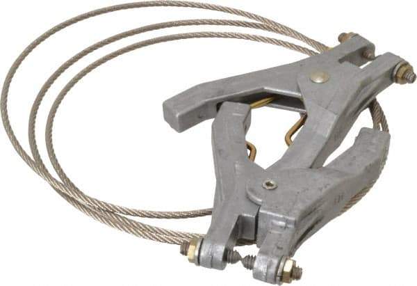 Hubbell Workplace - 19 AWG, 5 Ft., Hand Clamp, Grounding Cable with Clamps - Noninsulated, Includes 2 Hand Clamps - Makers Industrial Supply