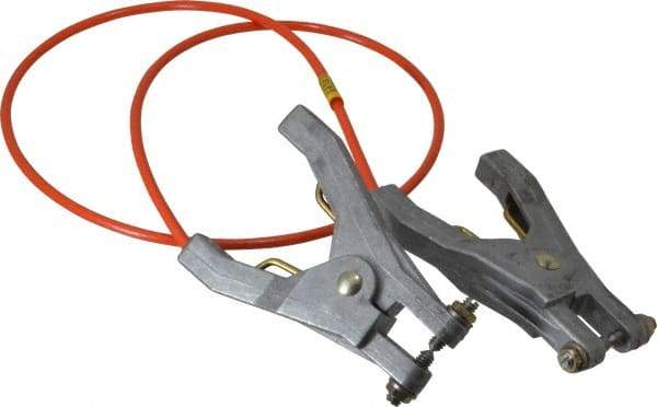 Hubbell Workplace - 19 AWG, 3 Ft., Hand Clamp, Grounding Cable with Clamps - Orange, Includes 2 Hand Clamps - Makers Industrial Supply