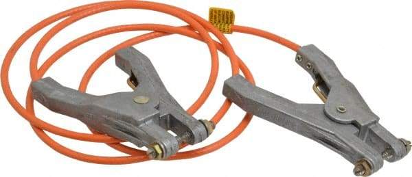 Hubbell Workplace - 19 AWG, 5 Ft., Hand Clamp, Grounding Cable with Clamps - Orange, Includes 2 Hand Clamps - Makers Industrial Supply