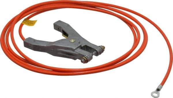 Hubbell Workplace - 19 AWG, 10 Ft., Hand Clamp, Terminal, Grounding Cable with Clamps - Orange - Makers Industrial Supply