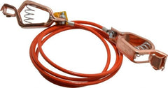 Hubbell Workplace - 19 AWG, 5 Ft., Alligator Clip, Grounding Cable with Clamps - Orange, Includes 2 Alligator Clips, Federal Specification A-A-59466-010 - Makers Industrial Supply