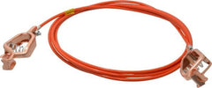 Hubbell Workplace - 19 AWG, 10 Ft., Alligator Clip, Grounding Cable with Clamps - Orange, Includes 2 Alligator Clips, Federal Specification A-A-59466-010 - Makers Industrial Supply